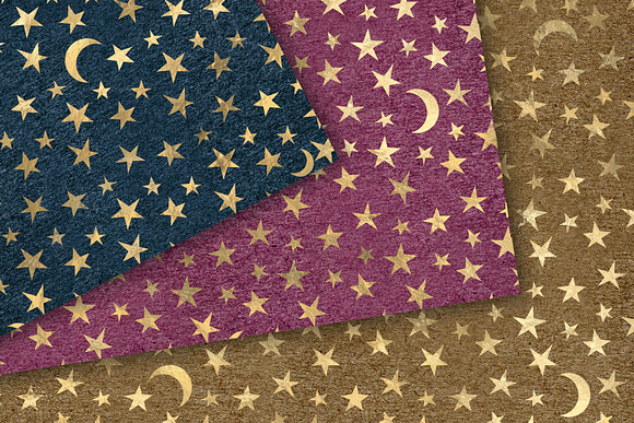 Celestial Gold Kraft Digital Paper in Patterns - product preview 1