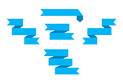 Vector image set of blue ribbons