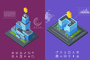Vector business isometric buildings