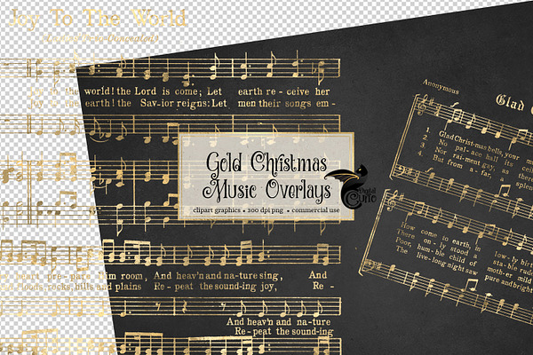 Gold Christmas Music Overlays