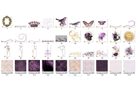 Lavender and Gold Graphics in Illustrations - product preview 2
