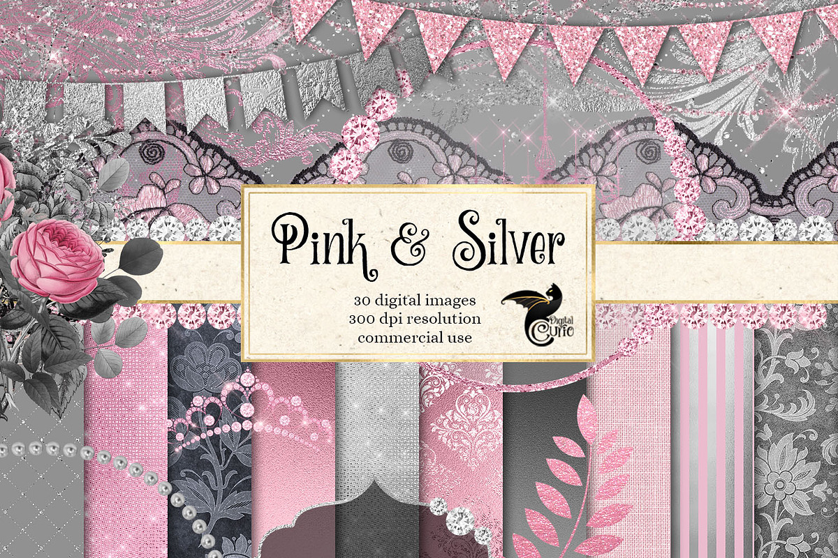 Pink and Silver Graphics in Illustrations - product preview 8