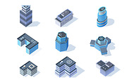 Vector business isometric buildings