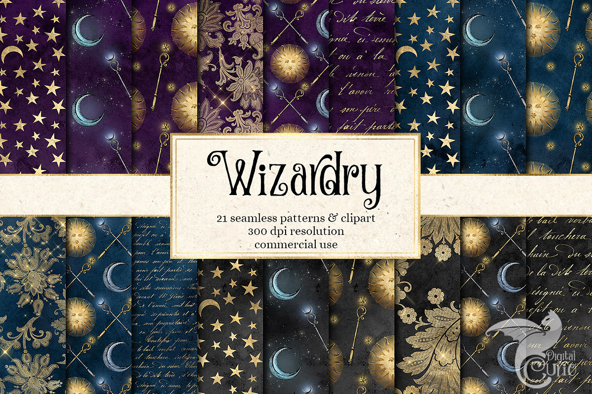Wizardry Digital Paper & Clipart in Patterns - product preview 8
