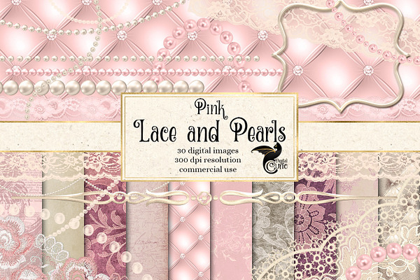 Pink Lace and Pearls Graphics