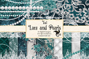 Teal Lace & Pearls Graphics