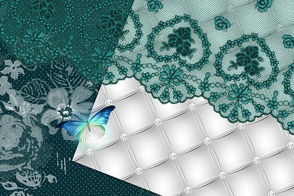 Teal Lace & Pearls Graphics in Illustrations - product preview 1