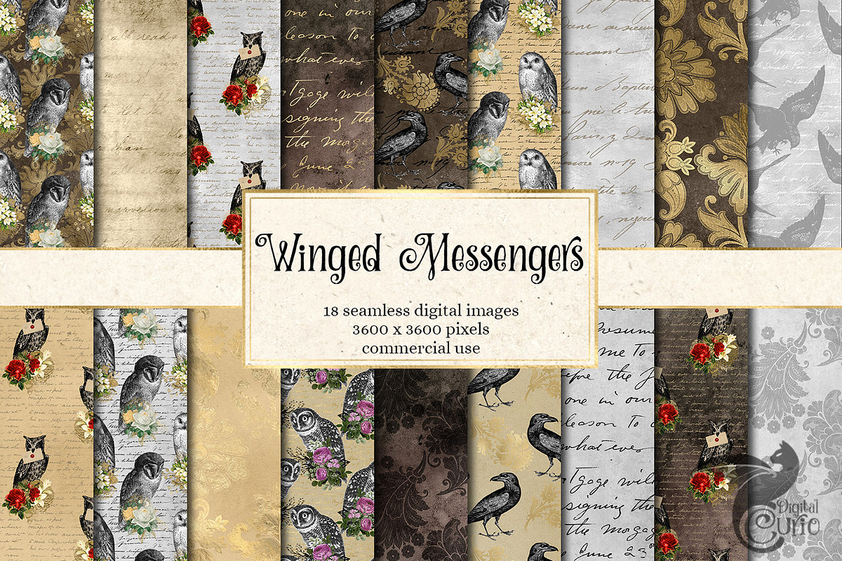 Winged Messengers Digital Paper in Patterns - product preview 8