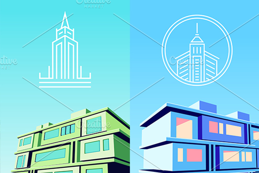 Vector logos and landscapes in Illustrations - product preview 8