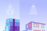 Vector logos and buildings