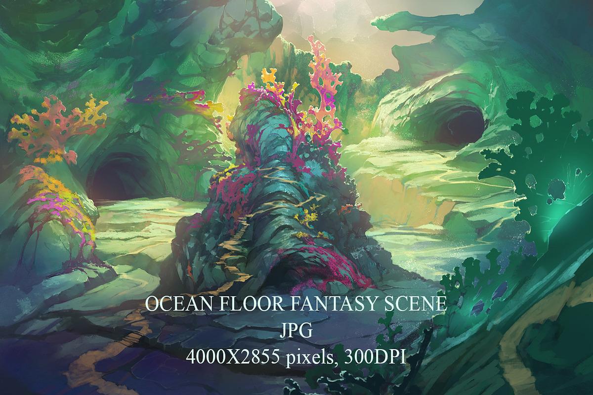Fantasy ocean floor scene in Illustrations - product preview 8