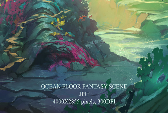 Fantasy ocean floor scene in Illustrations - product preview 2