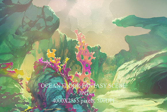 Fantasy ocean floor scene in Illustrations - product preview 3