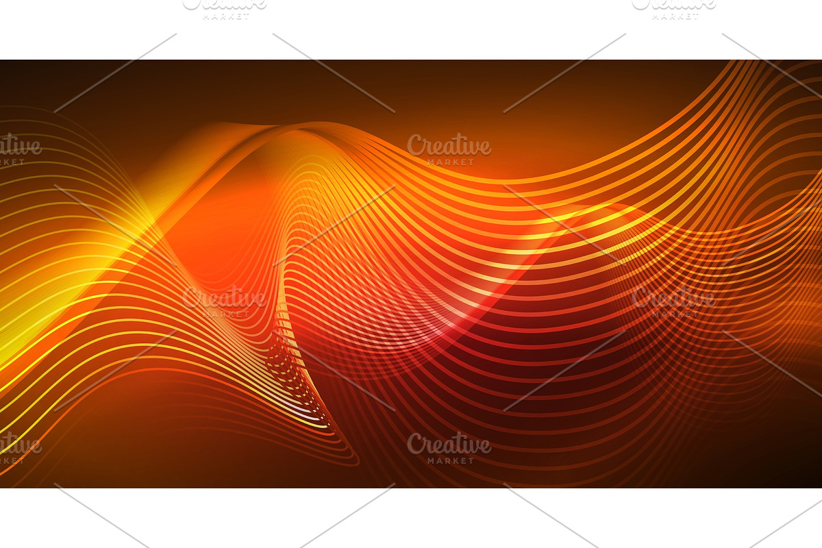 Abstract shiny glowinng color wave in Illustrations - product preview 8