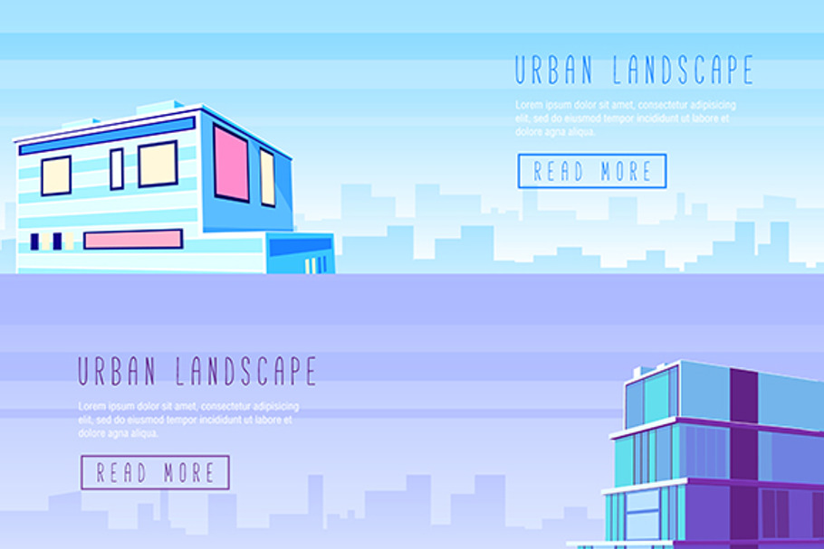 Vector flat urban landscape in Illustrations - product preview 8