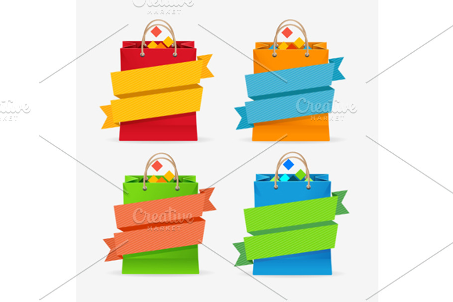Vector Sale Bag Labels Set in Illustrations - product preview 8