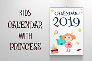 Kids calendar with princesses 2019