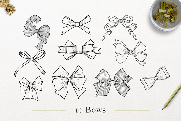 Hand Drawn Ribbons & Bows in Illustrations - product preview 2