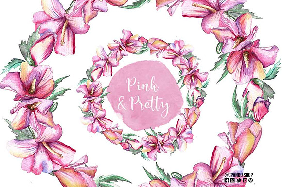 Pink and pretty flower crown in Illustrations - product preview 1