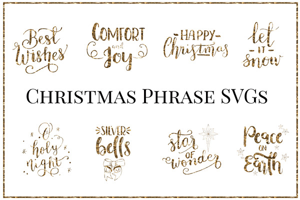 8 Christmas Phrase SVGs, JPGs & PNGs