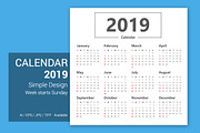 Calendar 2019 Simple Design