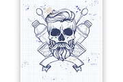 Sketch, barman skull