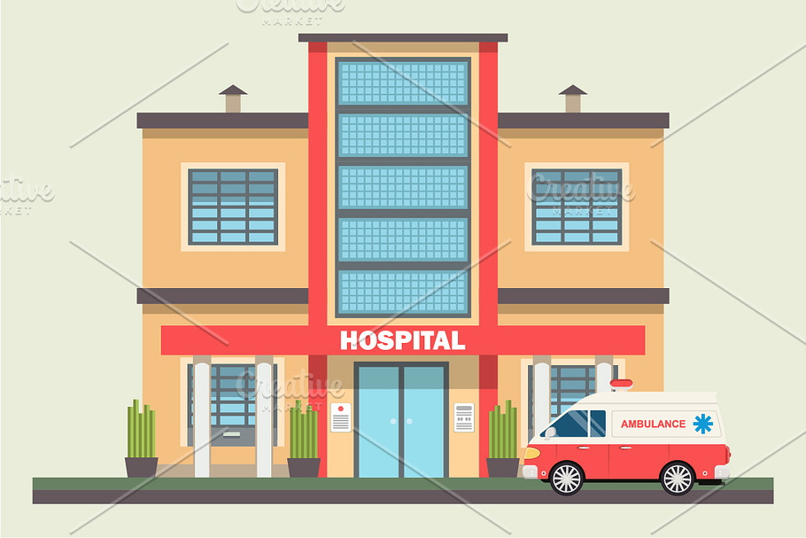 Medical center building, vector in Illustrations - product preview 8