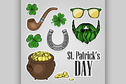 Stickers set for Saint Patricks Day