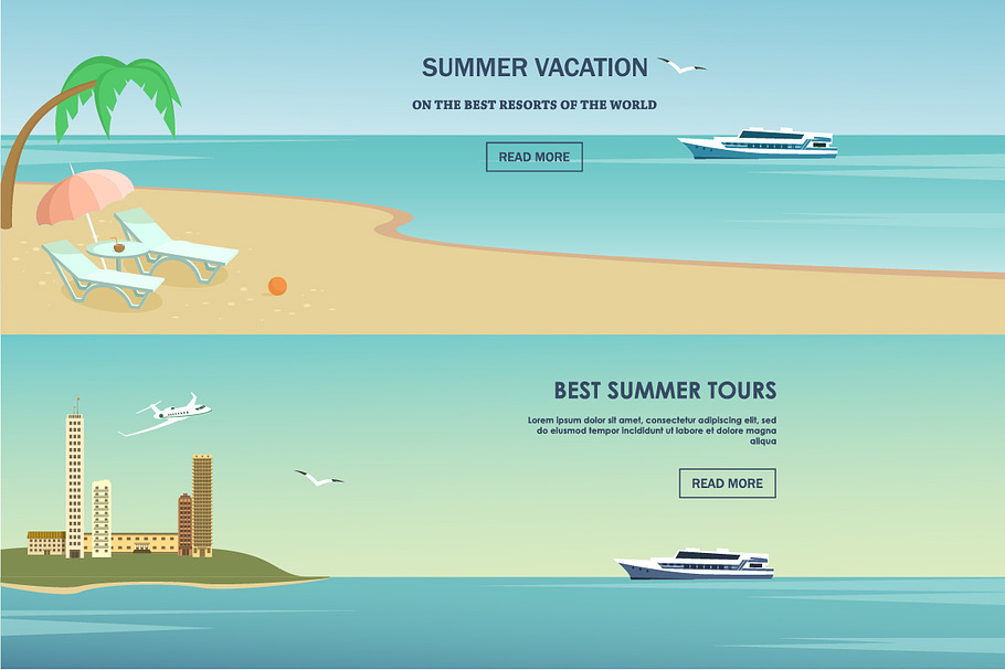 Summer vacation greeting card design in Illustrations - product preview 8