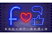 Neon Social Media Signs