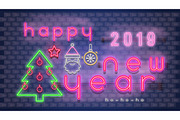 Happy New Year Neon Set