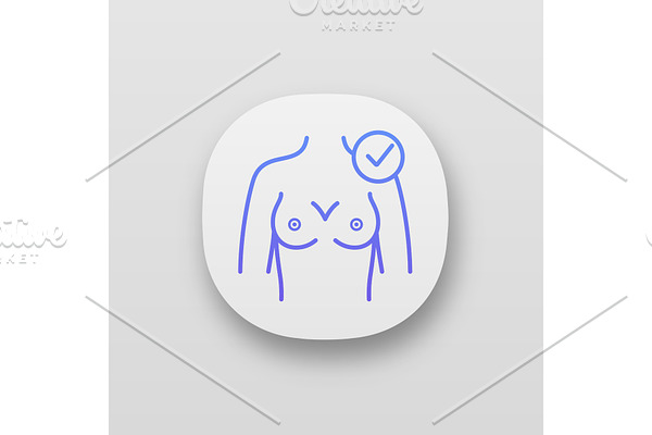 Healthy female breast app icon