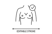 Healthy female breast linear icon