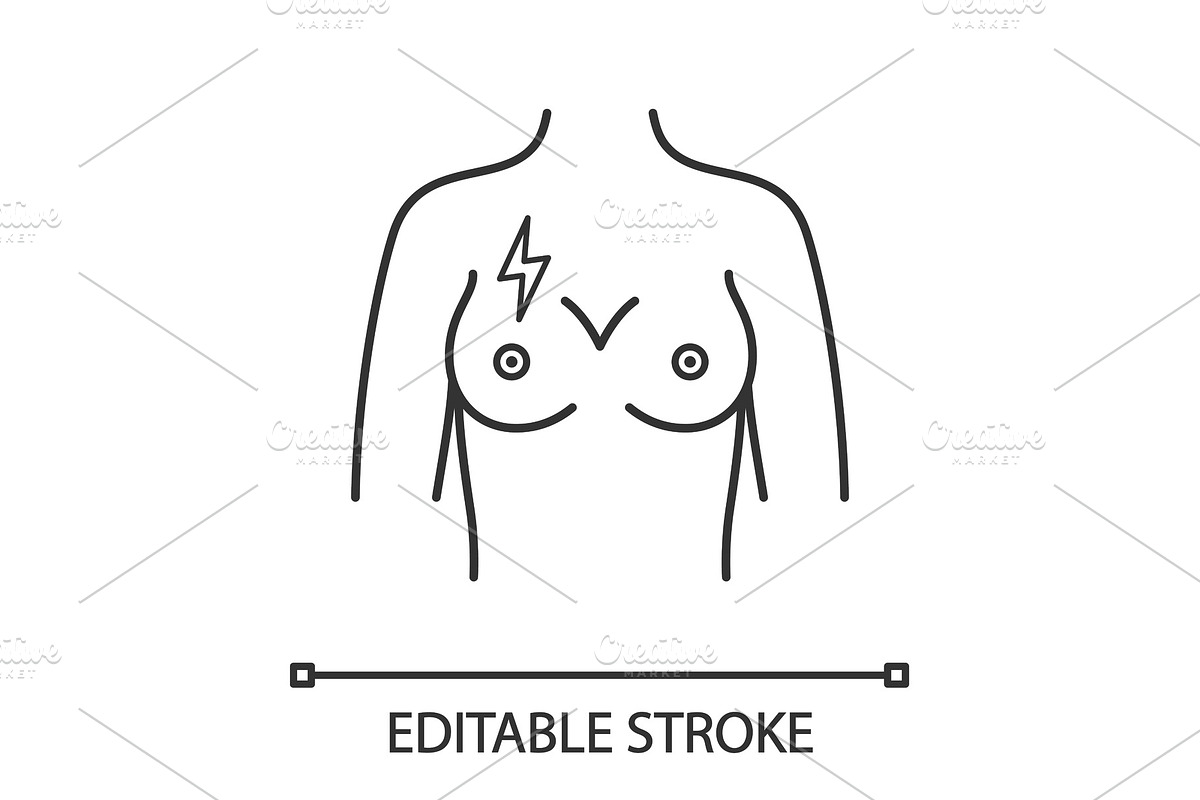 Breast pain linear icon in Icons - product preview 8