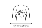 Breast palpation linear icon