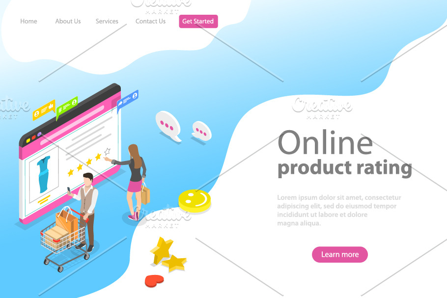 landing page for product rating