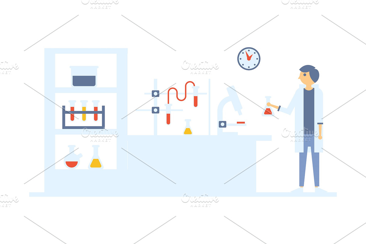 Scientists at work in a chemical in Illustrations - product preview 8
