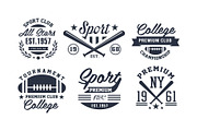 Sport premium club logo design set