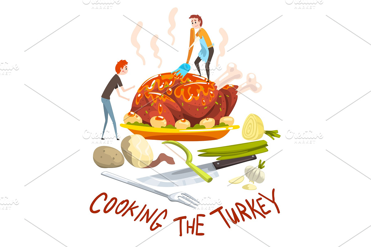 Cooking the turkey, two little men in Objects - product preview 8