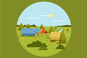 Vector image of camping on vocation
