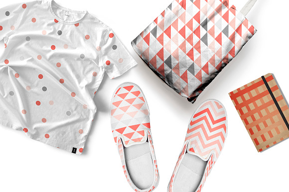 Living Coral. Geometric patterns in Patterns - product preview 4