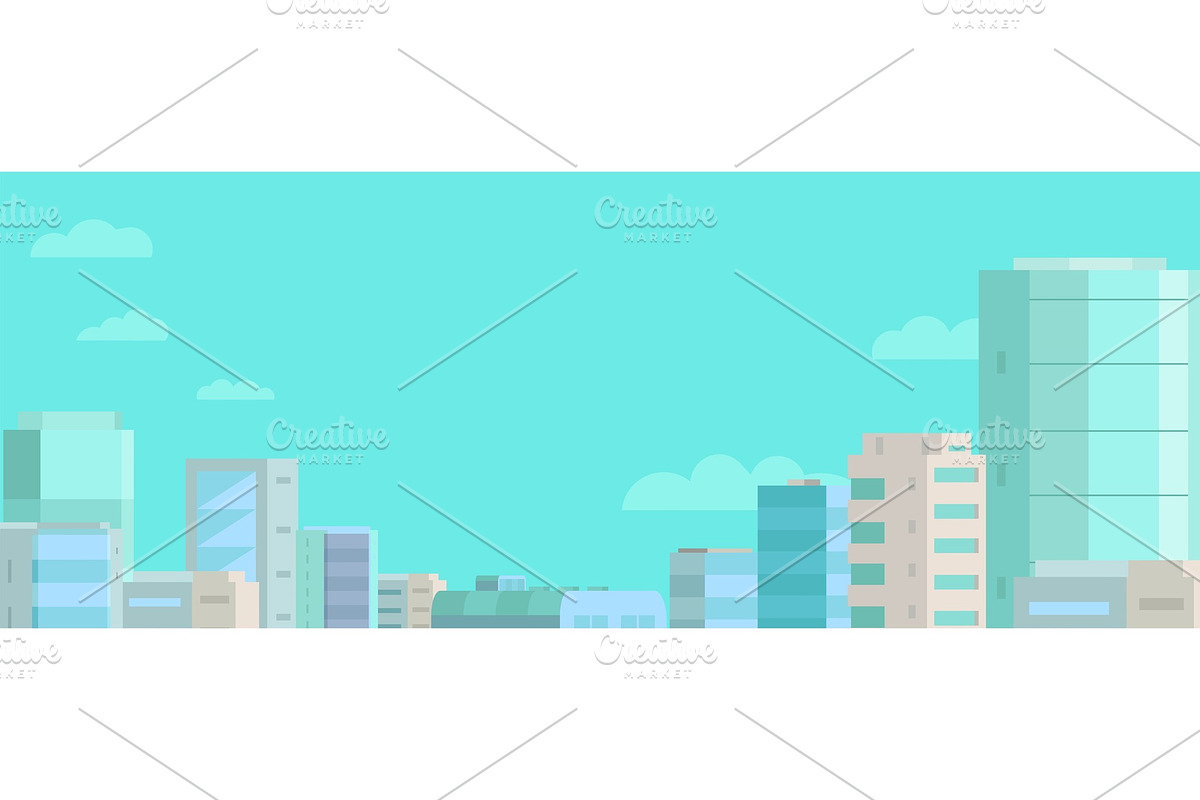 Web banner background. Panorama city in Illustrations - product preview 8