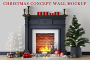 Christmas Concept Wall Mockup
