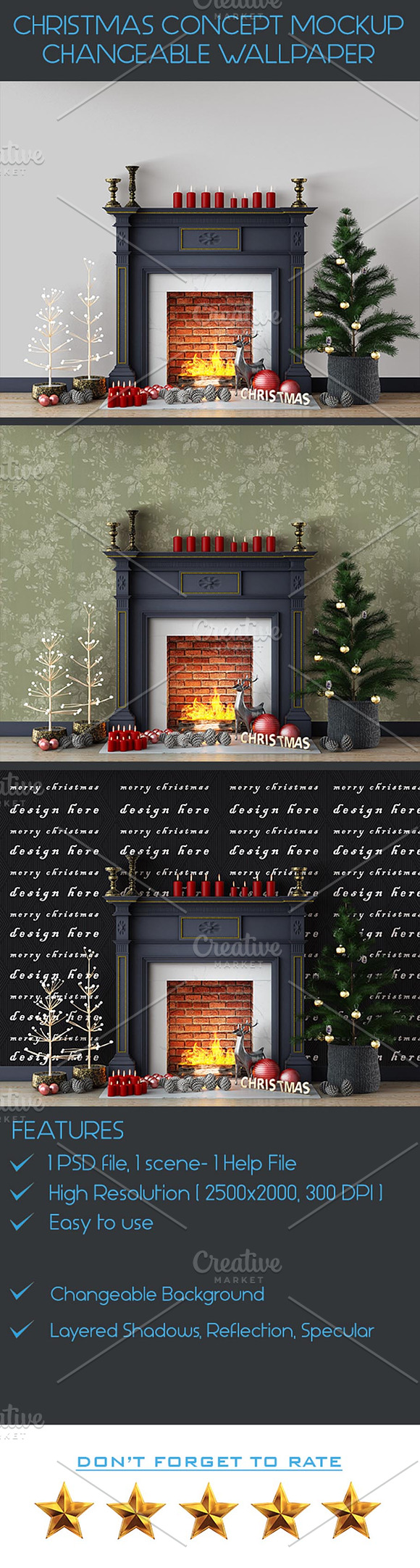 Christmas Concept Wall Mockup in Product Mockups - product preview 1