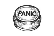 Panic button engraving vector