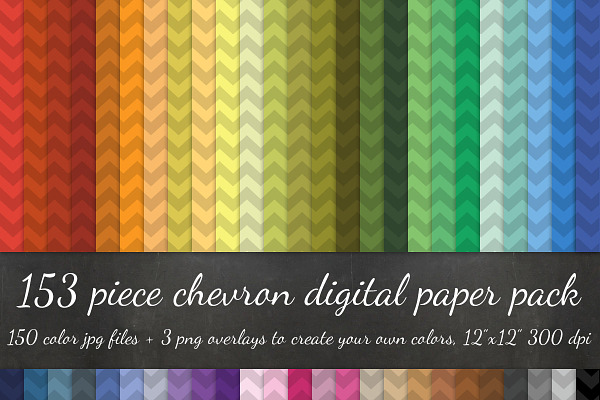 153 Piece Chevron Digital Paper