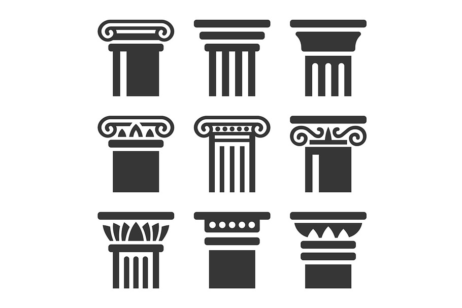 Ancient Columns Icon Set