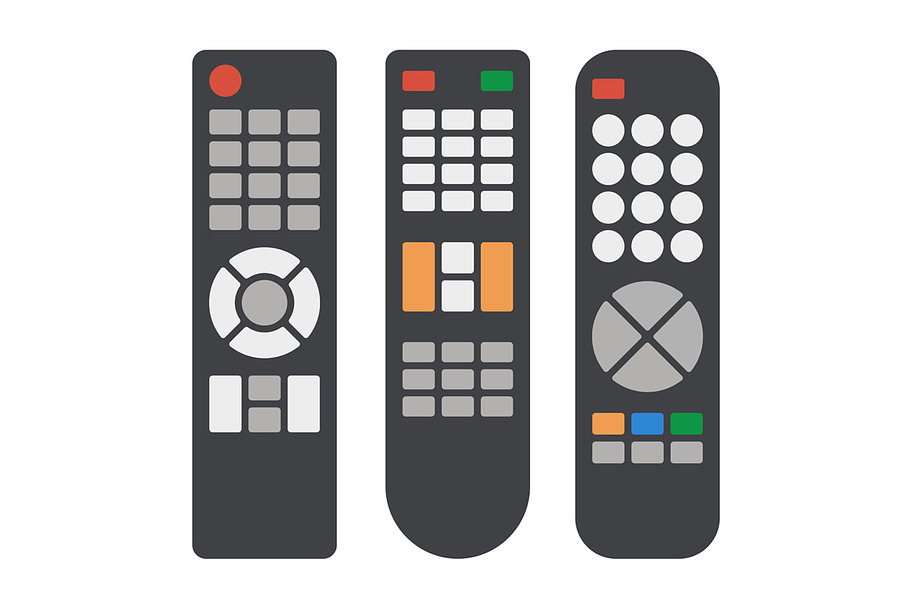 Tv Remote Control Icons Set in Objects - product preview 8