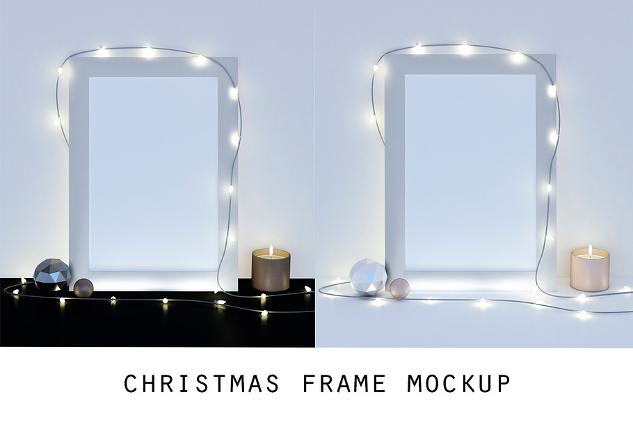 Christmas frame mockup.