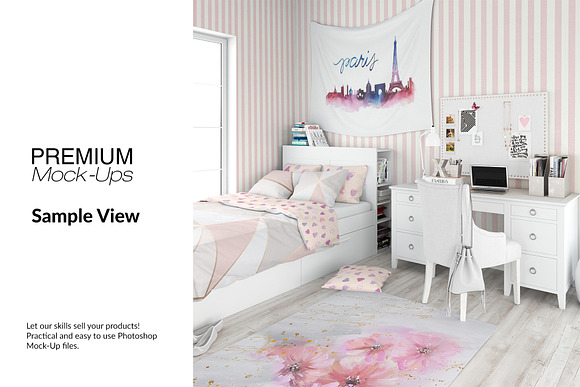 Kids Bedding, Tapestry, Poster Set in Product Mockups - product preview 15
